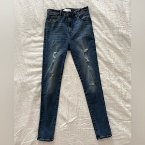 Abercrombie & Fitch Blue Skinny Distressed Jeans